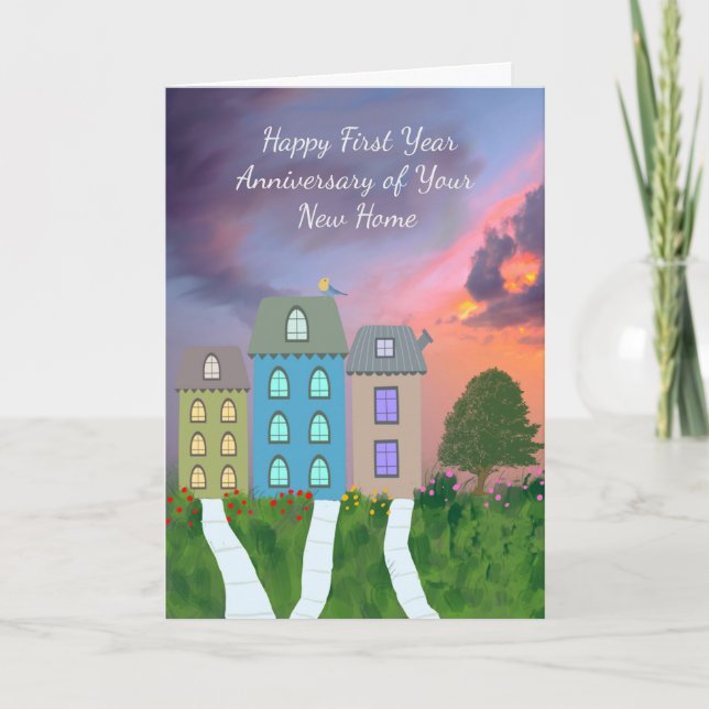 Tarjeta Nueva página de inicio !st Year Aniversario Card (Anverso)