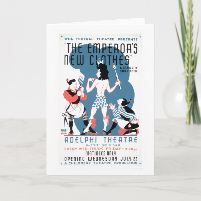 Tarjeta Nueva ropa de los emperadores WPA 1936 (Anverso)