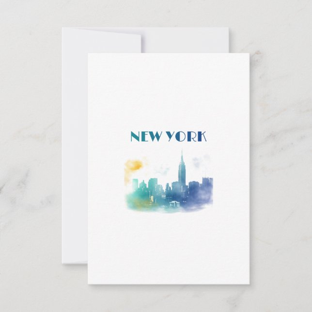 Tarjeta Nueva York City Skyline NYC Travel America Liberty (Anverso)