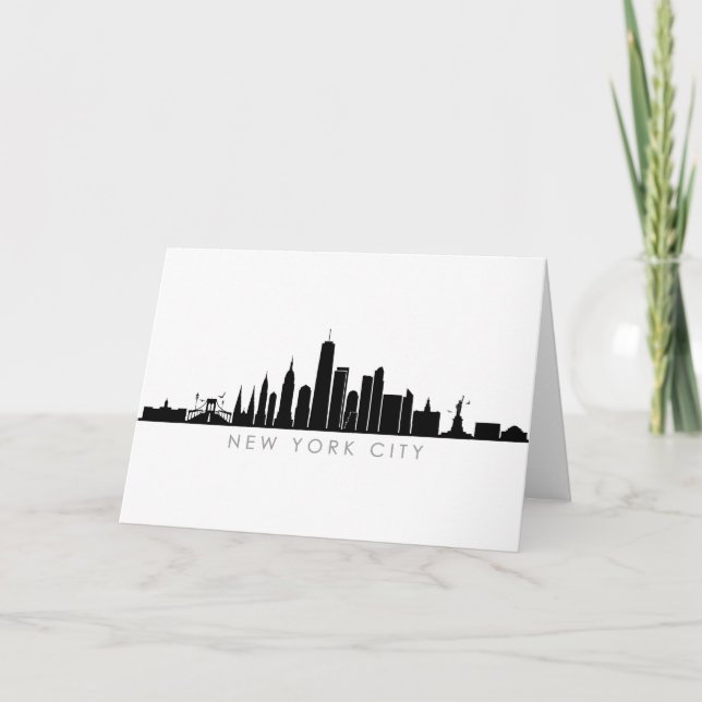 Tarjeta NUEVA YORK NYC Manhatten USA Skyline Silhouette (Anverso)