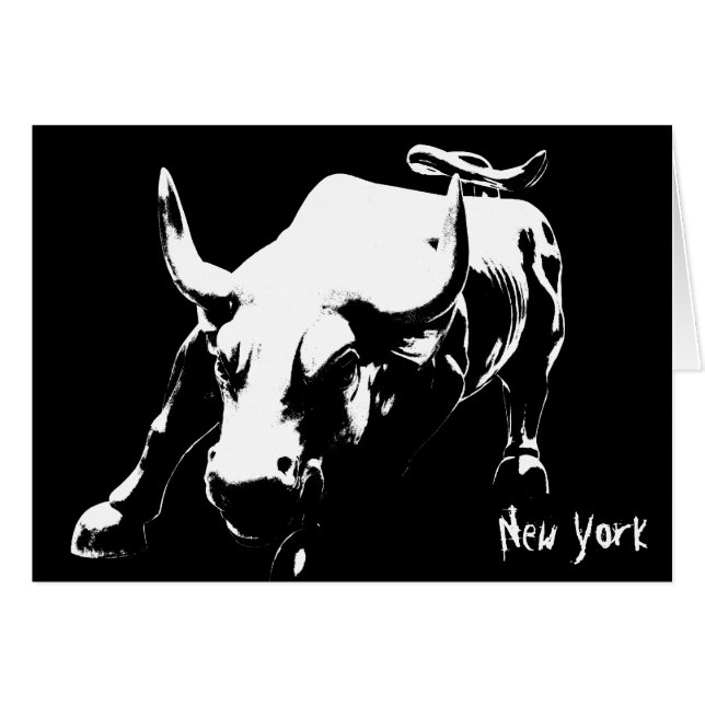 Tarjeta Nueva York Tarjeta de recuerdo de Bull New (Anverso (Horizontal))