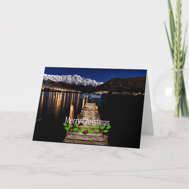 Tarjeta Nueva Zelanda de noche - ¡Feliz Navidad! (Anverso)
