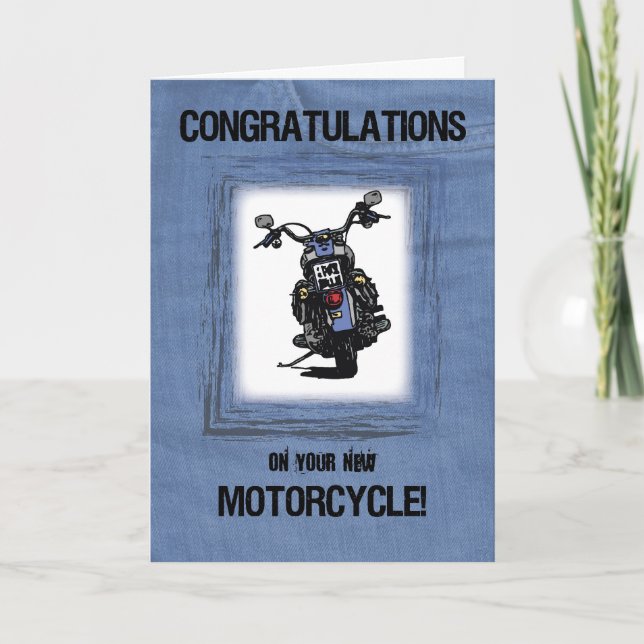 Tarjeta Nuevas felicitaciones para motocicletas por los je (Anverso)