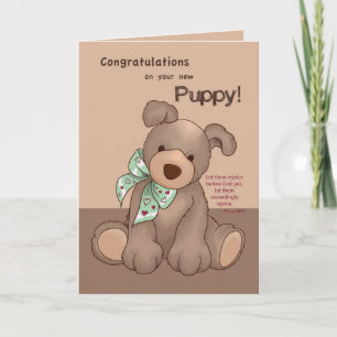 Tarjeta Nuevas felicitaciones religiosas de cachorro, perr