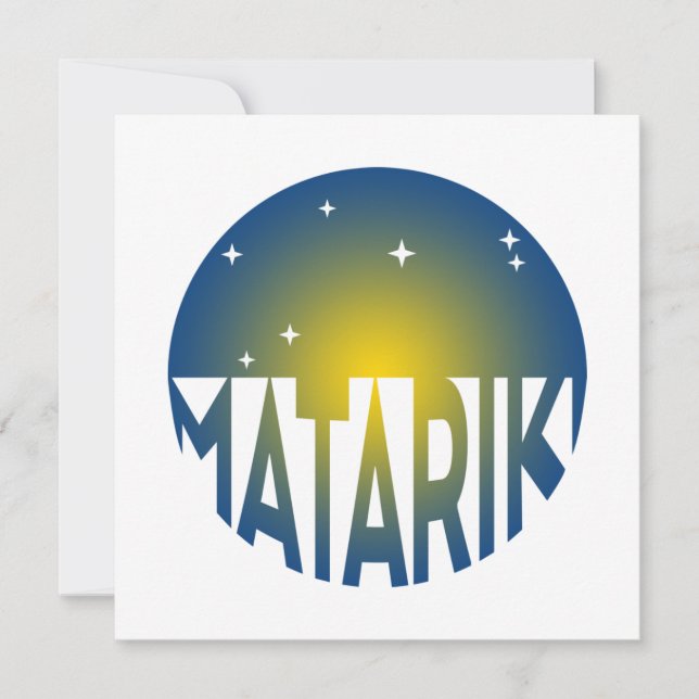 Tarjeta Nuevas Hermanas Siete Matariki Maorí de Nueva Zela (Anverso)
