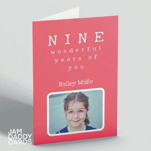 Tarjeta Nueve Años Maravillosos De Ti... personalizable