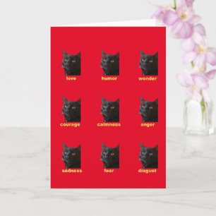 Tarjeta Nueve emociones de mi gato vector recortado