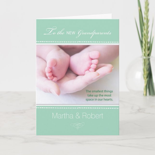 Tarjeta Nuevo abuelos género Verde neutral (Anverso)