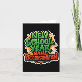 Tarjeta Nuevo Año Escolar Misma Postergación Divertida Reg