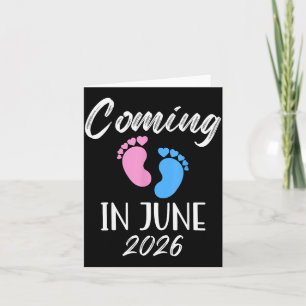 Tarjeta Nuevo bebé llega en junio de 2026 divertido baby s