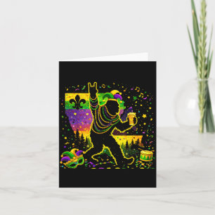 Tarjeta Nuevo Bigfoot Mardi Gras Sasquatch Orleans