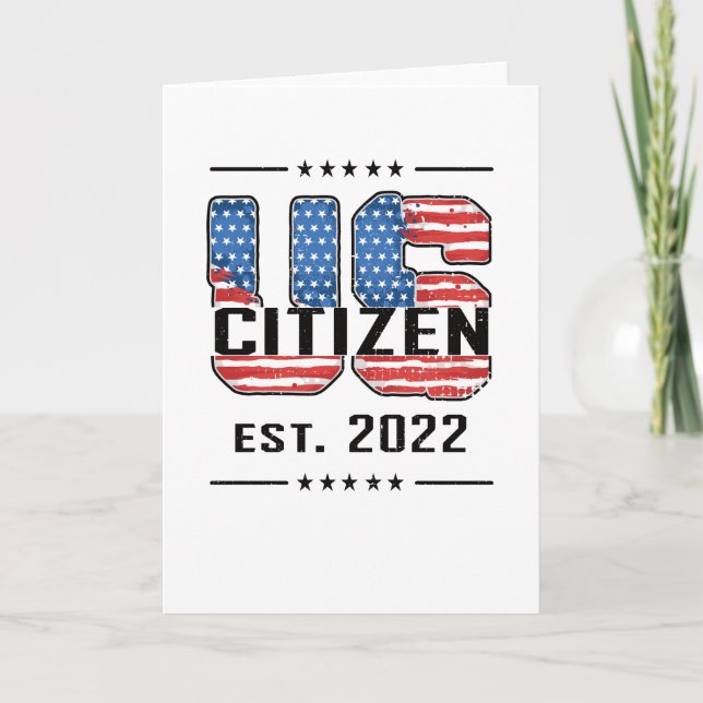 Tarjeta Nuevo ciudadano estadounidense 2022 Orgullosa ciud (Anverso)