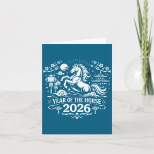 Tarjeta Nuevo del caballo chino signo del zodiaco chino