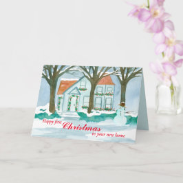 Tarjeta Nuevo hogar Navidades felices bienes raíces