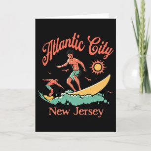 Tarjeta Nuevo Jersey Surfista Playa de Atlantic City Nj
