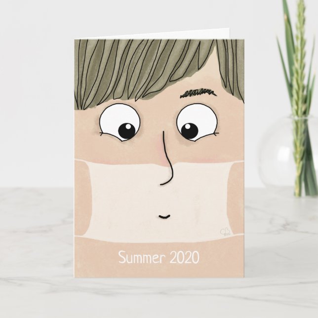 Tarjeta Nuevo look para el verano 2020, divertido Máscara  (Anverso)