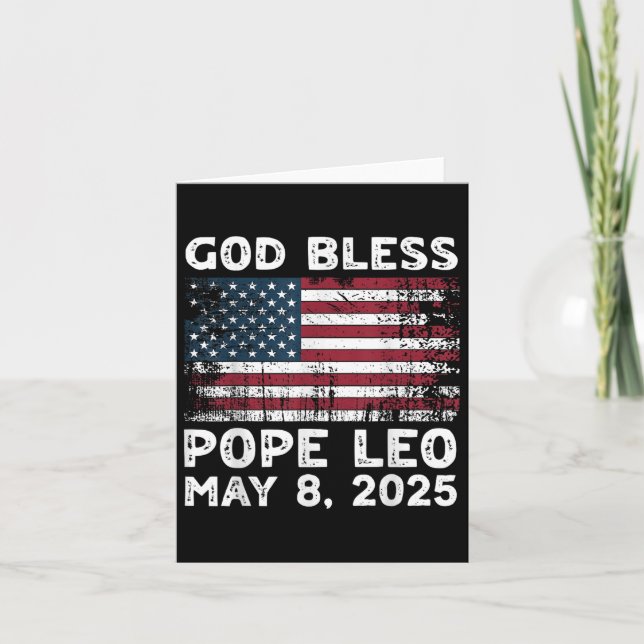 Tarjeta Nuevo Papa León Us Dios bendiga al Papa León Ameri (Anverso)