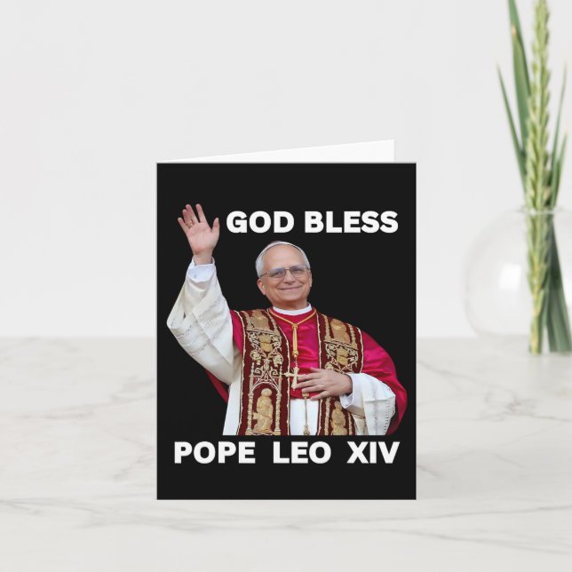 Tarjeta Nuevo Papa León Xiv Regalos Católicos Merch Souven (Anverso)