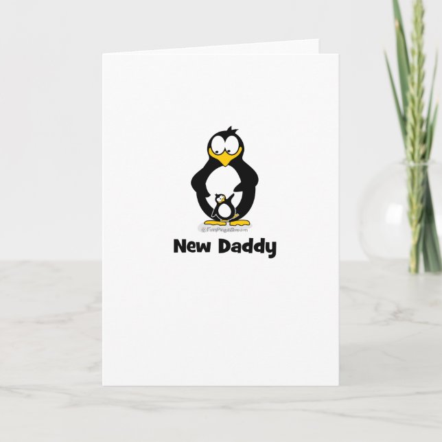 Tarjeta nuevo pingüino del papá (Anverso)