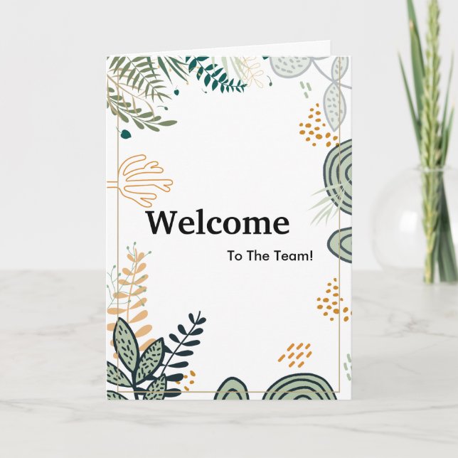 Tarjeta Nuevo Purpurina de Oro de Bienvenida de Empleados (Anverso)