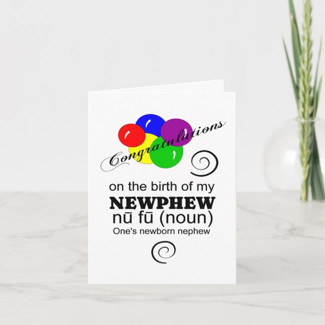 Tarjeta Nuevo sobrino gracioso (Anverso)