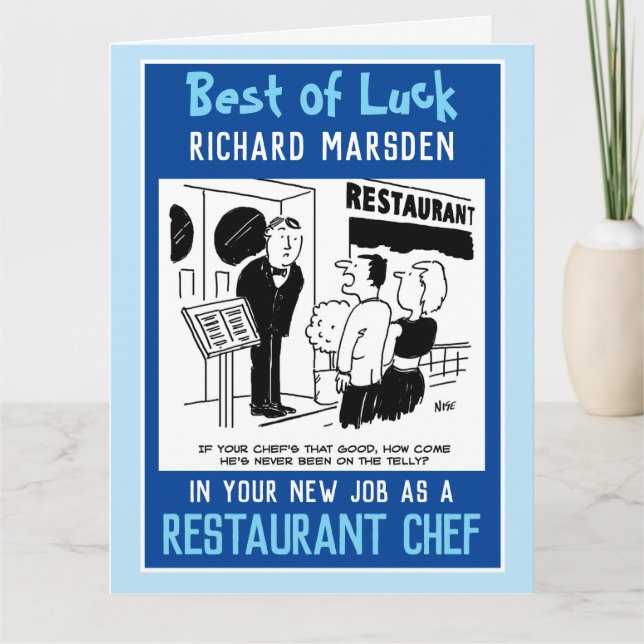 Tarjeta Nuevo trabajo como carta de chef (Anverso)