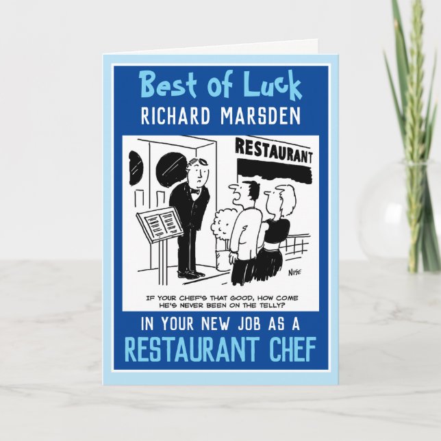 Tarjeta Nuevo trabajo como chef (Anverso)
