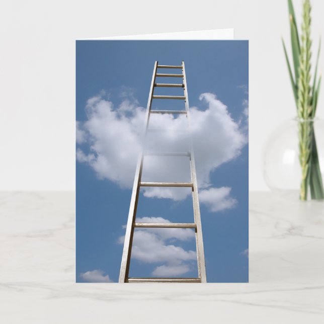 Tarjeta Nuevo trabajo felicita a Ladder en el cielo (Anverso)