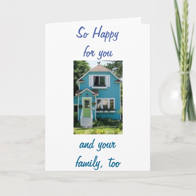 TARJETA NUEVOS RECUERDOS NUEVOS EN EL HOGAR, FELIZ PARA US (Anverso)
