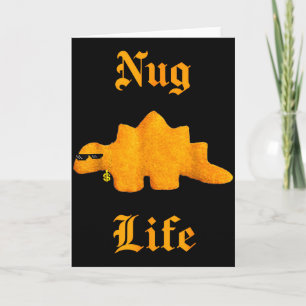 Tarjeta Nug Life Dinosaur Pollo Nugget Divertido Retro 