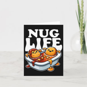 Tarjeta Nug Life Funny Chicken Nuggets En Bbq Sauce Cartoo