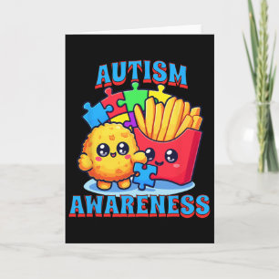 Tarjeta Nugget De Pollo Y Papas Fritas Conciencia Del Auti