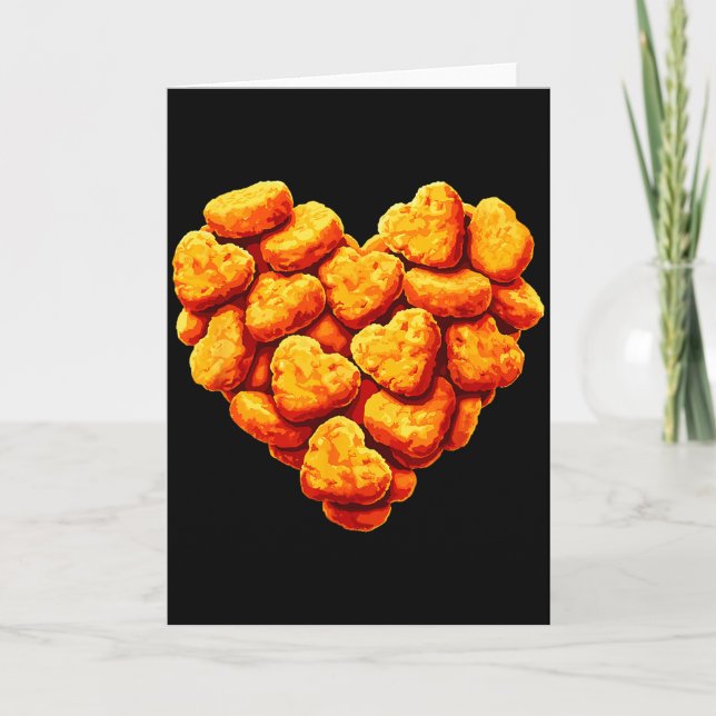 Tarjeta Nuggets De Pollo Son Mi Corazón De San Valentín Di (Anverso)