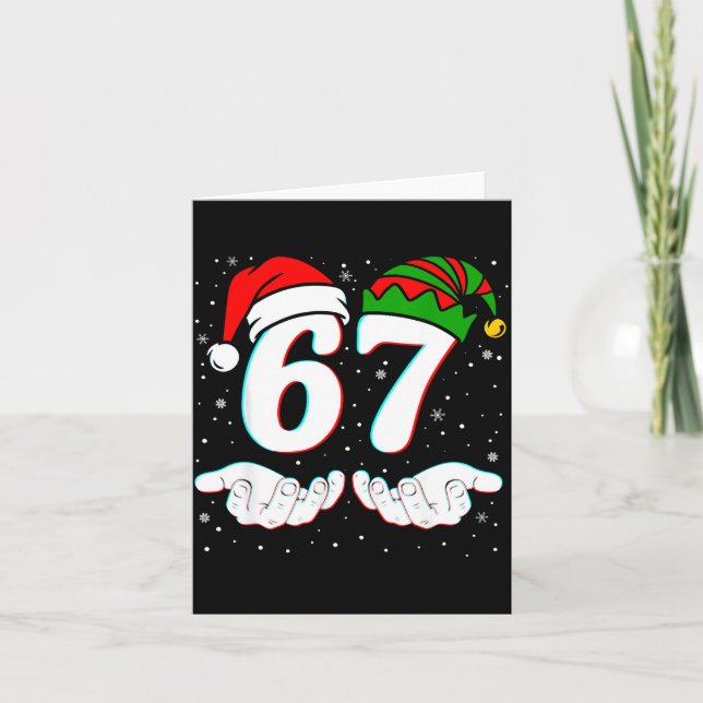 Tarjeta Number 67 Matching Six Seven 6 7 Meme 6-7 Christma (Anverso)