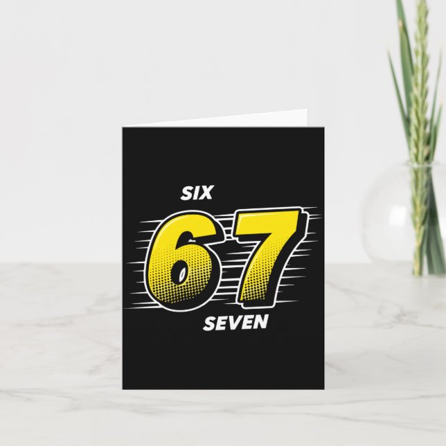 Tarjeta Number 67 Six And Seven P Art Comic Style Yellow M (Anverso)