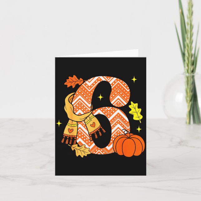 Tarjeta Number 6 67 Fall Autumn Pumpkin Meme Funny Six Sev (Anverso)