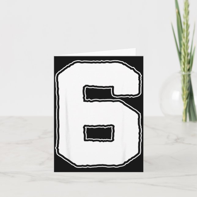 Tarjeta Number 6 6th Birthday Boy Kids Six Year Old Happy  (Anverso)