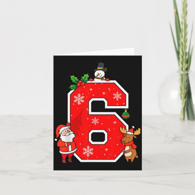 Tarjeta Number 6 7 Meme 67 Couple Pajamas Christmas Matchi (Anverso)