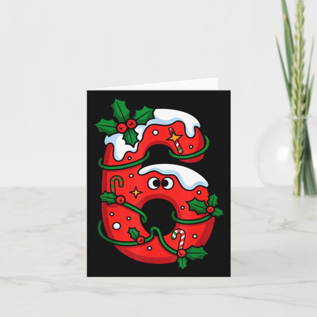 Tarjeta Number 6 Santa Costume Meme Christmas Matching Cou (Anverso)