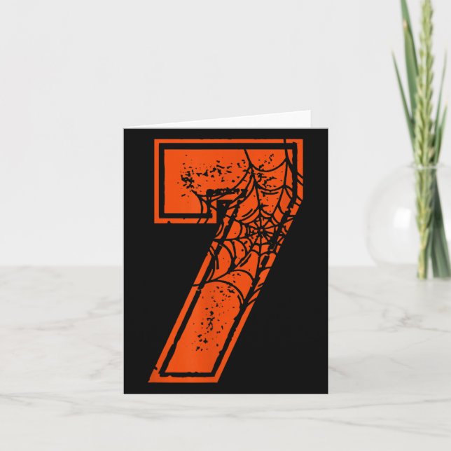 Tarjeta Number 7 67 Meme Halloween Pumpkin Costume Matchin (Anverso)