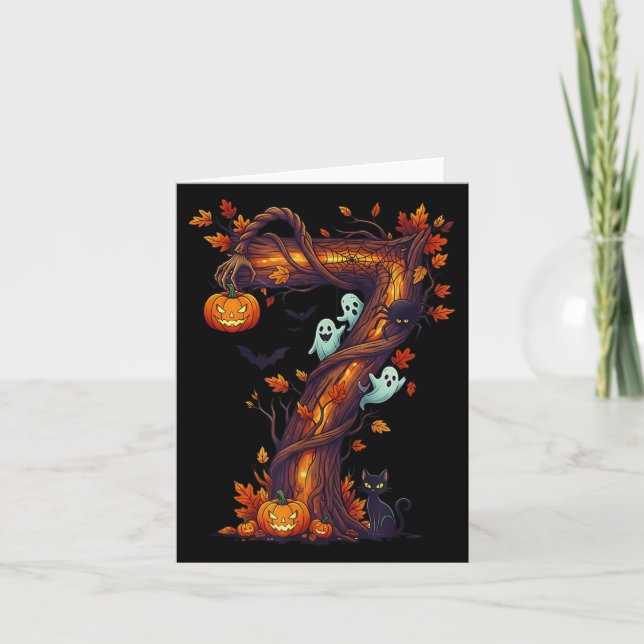 Tarjeta Number 7 67 Meme Halloween Pumpkin Costume Matchin (Anverso)