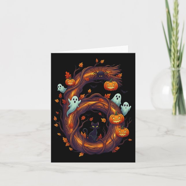 Tarjeta Number 7 67 Meme Halloween Pumpkin Costume Matchin (Anverso)