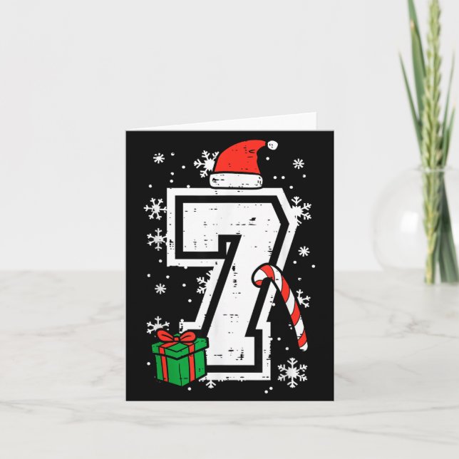 Tarjeta Number 7 Christmas 6 7 Xmas Matching 67 Meme Men W (Anverso)