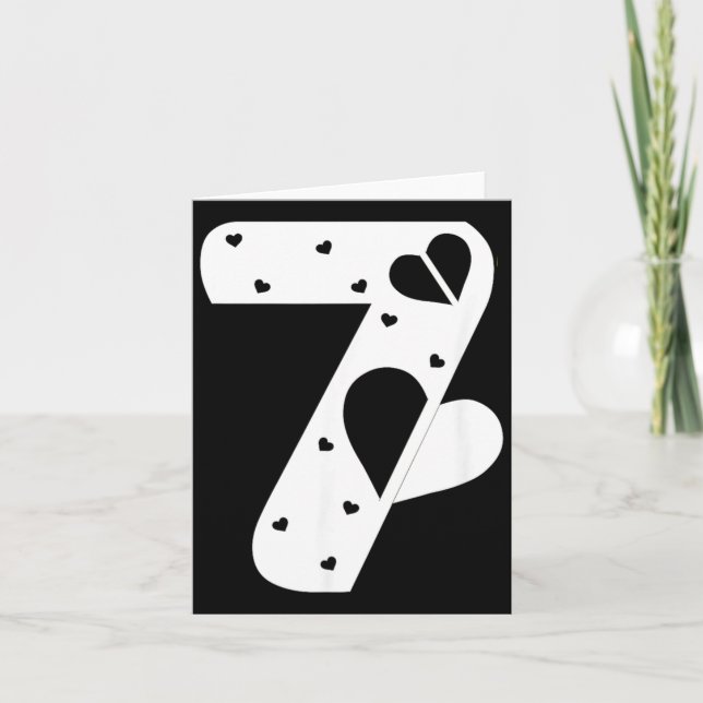 Tarjeta Number 7 Hearts Love 67 Couple Matching Christmas  (Anverso)