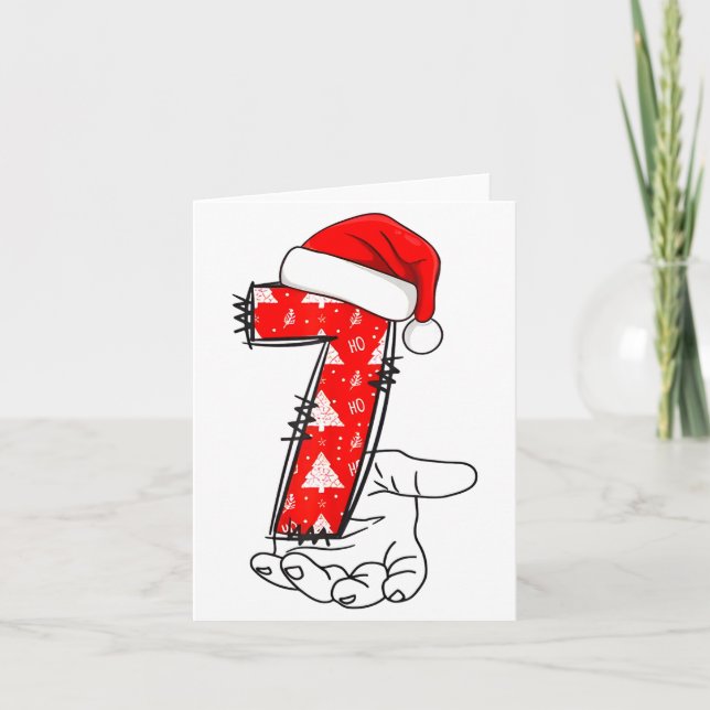 Tarjeta Number 7 Matching 67 Meme Christmas Costume Men Wo (Anverso)