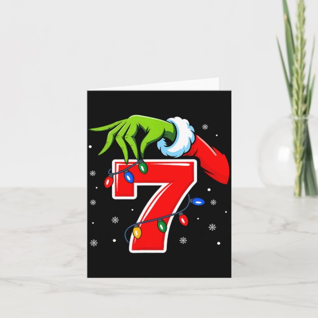 Tarjeta Number 7 Matching 67 Meme Christmas Elf Hand Boys  (Anverso)