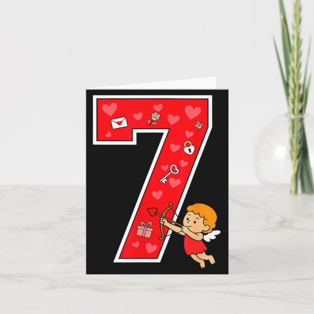 Tarjeta Number 7 Six Seven 6 7 Meme Couple Valentine Match (Anverso)