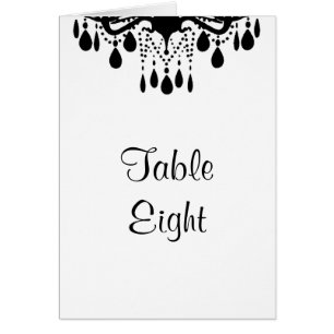 Tarjeta numérica de mesa de salón de baile (blanco