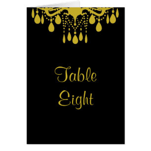 Tarjeta numérica de mesa de salón de baile (oro)