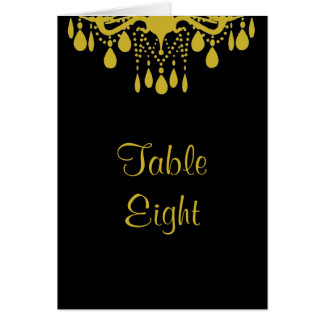 Tarjeta numérica de mesa de salón de baile (oro)